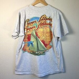 Vintage Jimmy Buffett T-Shirt Mens XL Gray Good Changes in Latitudes Graphic Tee